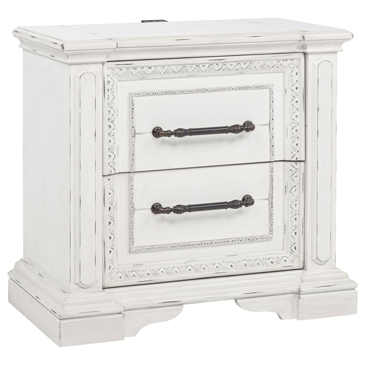 McKinney Vintage White 2-drawer Nightstand with Dual USB by Coaster at Eve Furniture