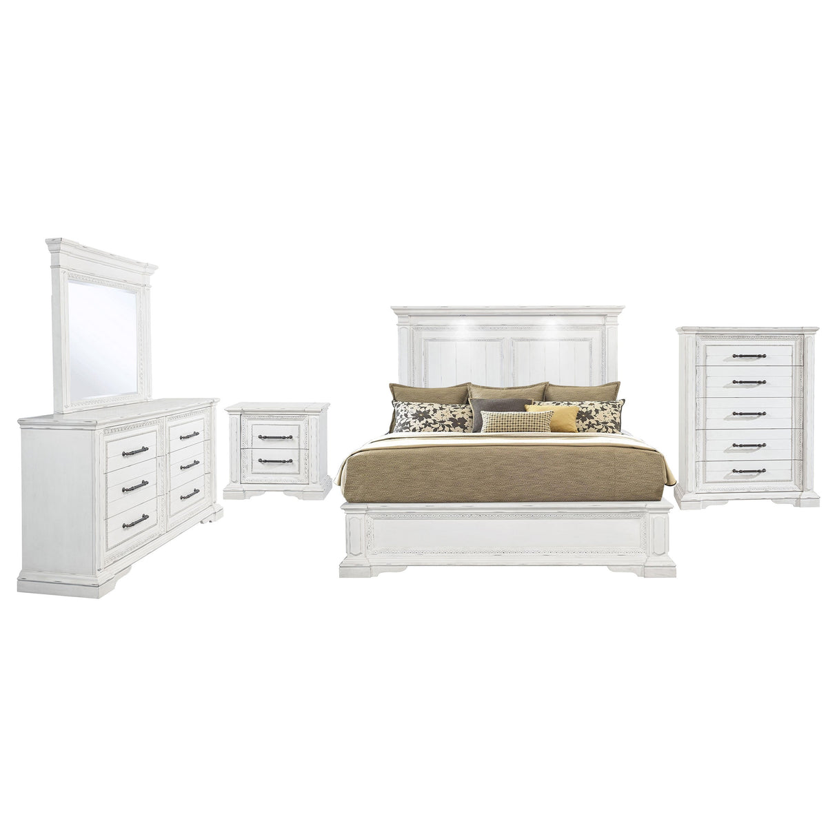 McKinney Vintage White 5-piece California King Bedroom Set by Coaster at Eve Furniture