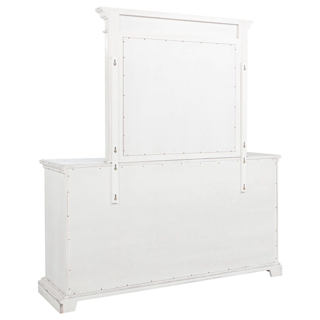 McKinney Vintage White 6-drawer Bedroom Dresser with Mirror by Coaster at Eve Furniture