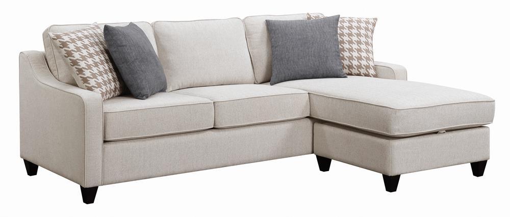 Mcloughlin Platinum Upholstered Sloped Arm Sectional Sofa by Coaster at Eve Furniture