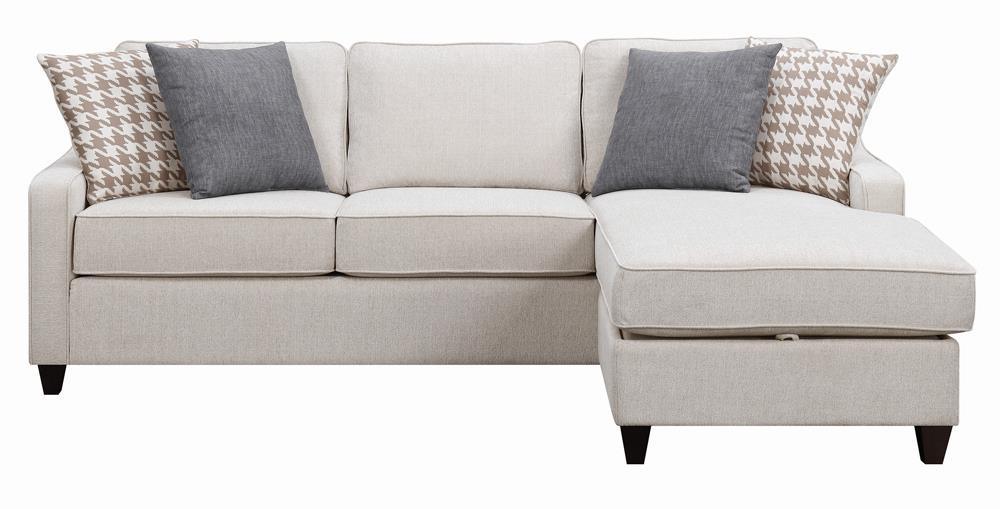 Mcloughlin Platinum Upholstered Sloped Arm Sectional Sofa by Coaster at Eve Furniture