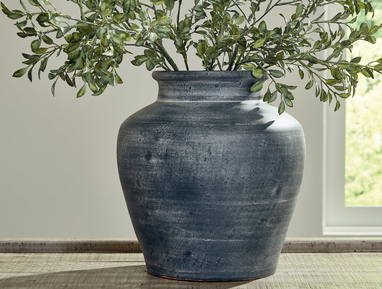 Meadie Distressed Blue Vase by ASHLEY FURNITURE at Eve Furniture