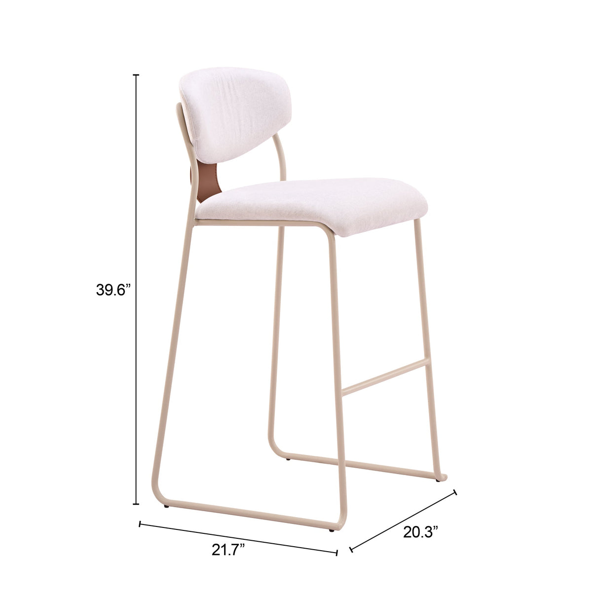 Meadow Cloud White Barstool (Set of 4) by Zuomod at Eve Furniture