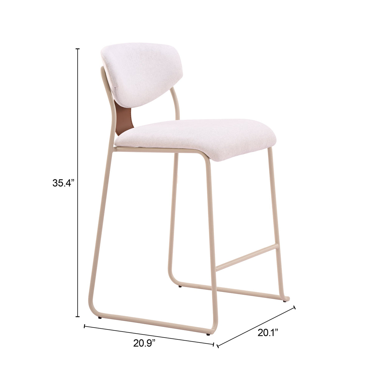 Meadow Cloud White Counter Stool (Set of 4) by Zuomod at Eve Furniture