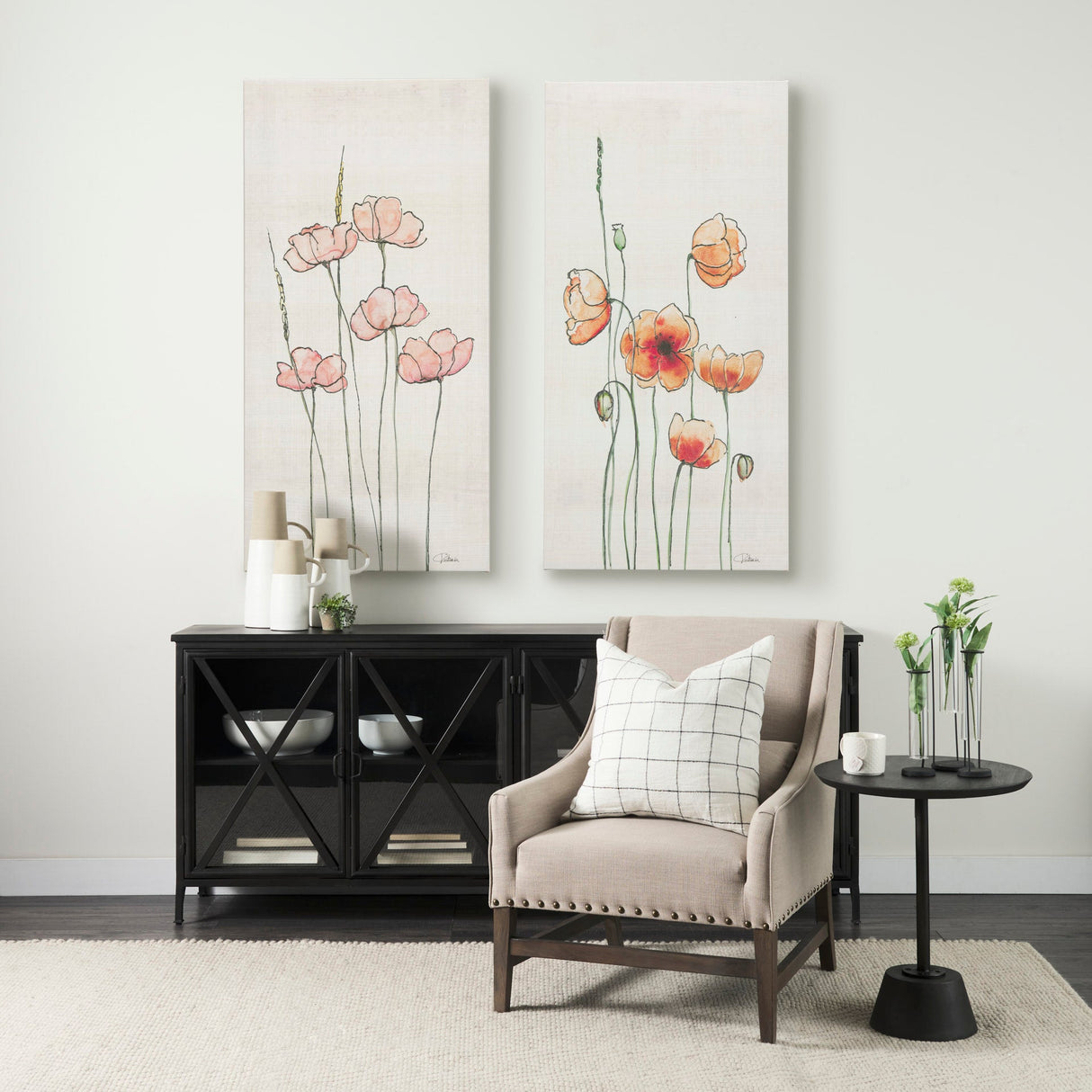 Meadow flowers I by Mercana Studio a Hand Embellished Textured Canvas by Mercana at Eve Furniture