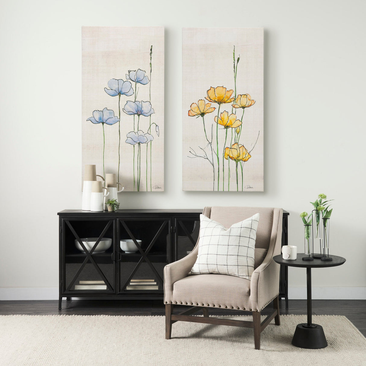 Meadow flowers IV by Mercana Studio a Hand Embellished Textured Canvas by Mercana at Eve Furniture