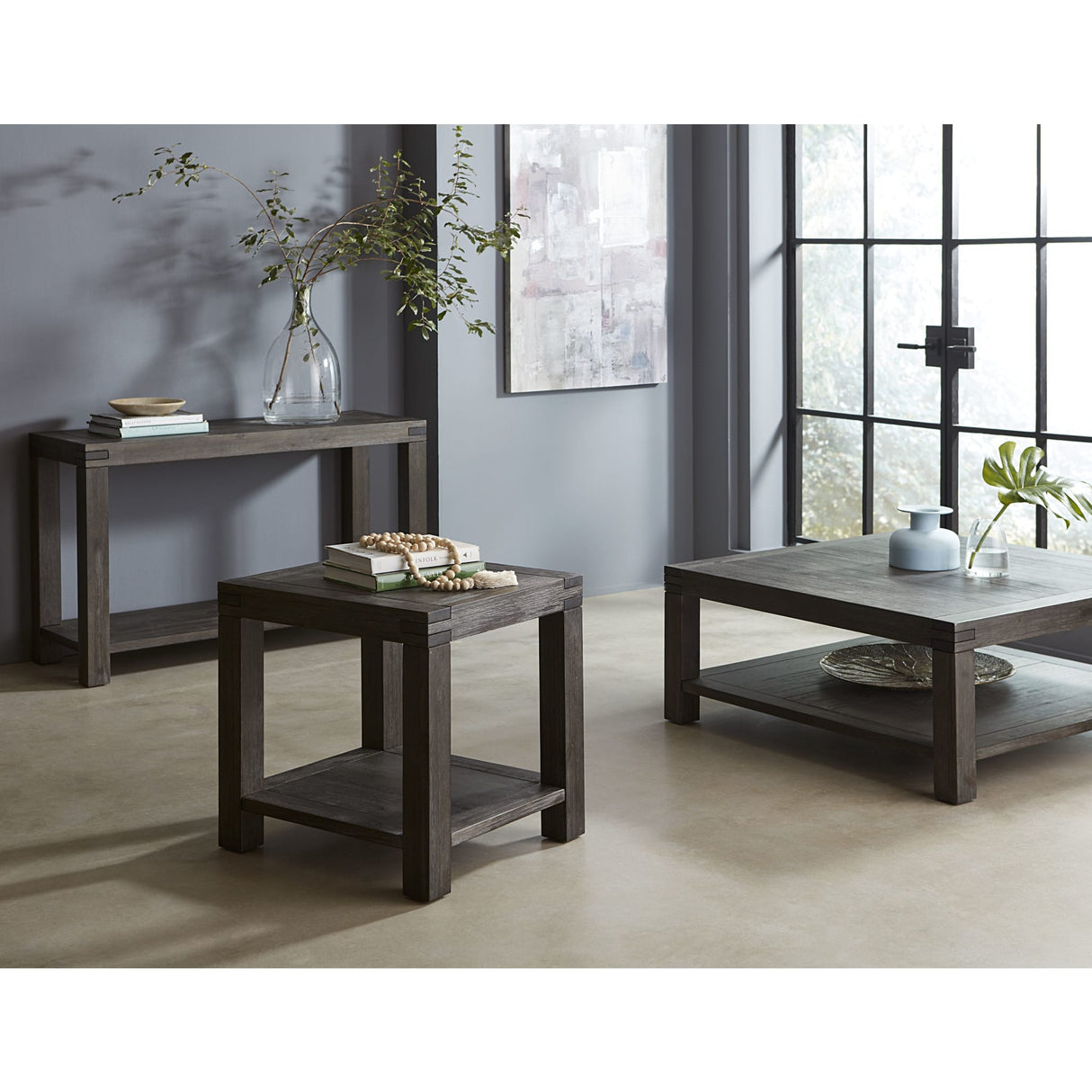 Meadow Solid Console Table in Graphite by Modus Furniture at Eve Furniture