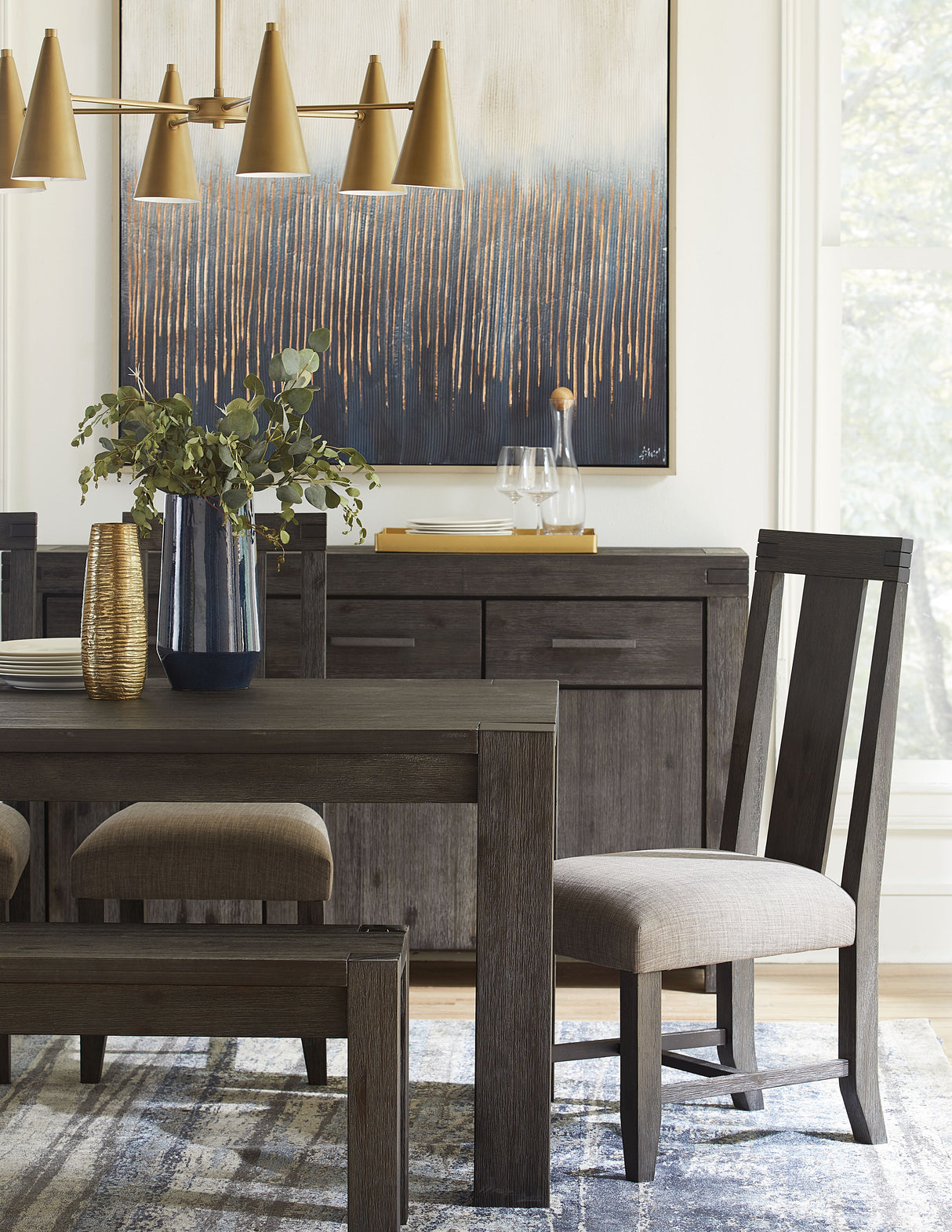 Meadow Solid Wood Bench in Graphite by Modus Furniture at Eve Furniture