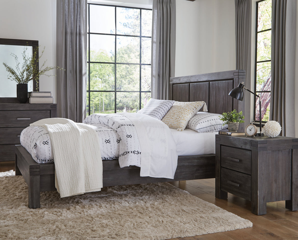 Meadow Solid Wood Eastern King Platform Bed in Graphite by Modus Furniture at Eve Furniture