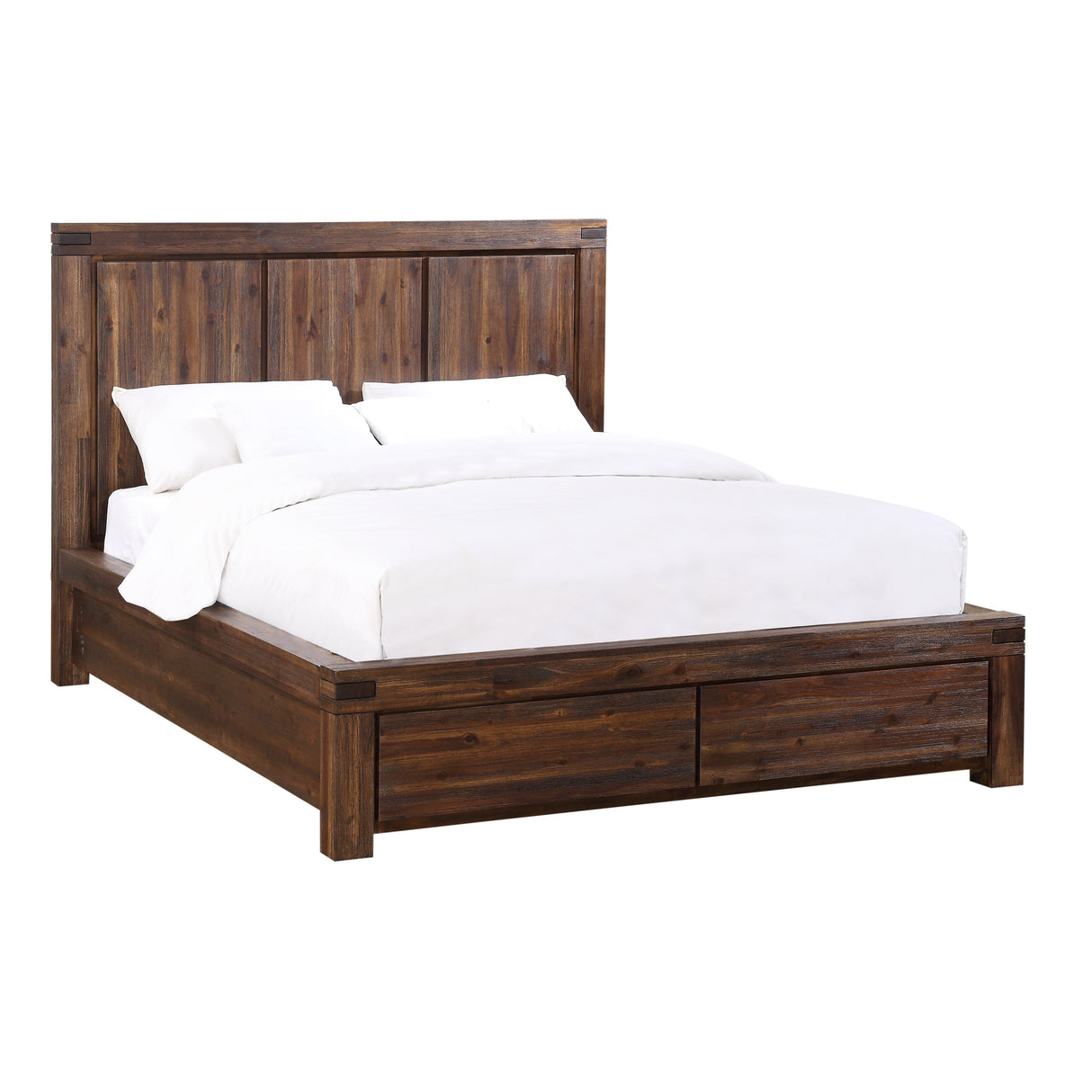 Meadow Solid Wood Footboard Full Storage Bed in Brick Brown by Modus Furniture at Eve Furniture