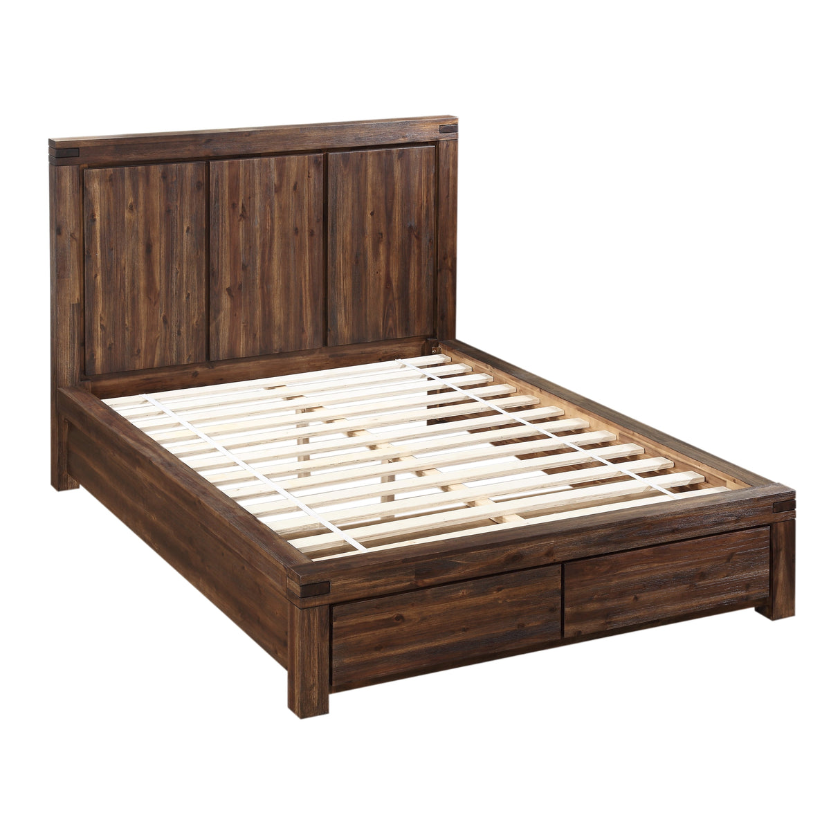 Meadow Solid Wood Footboard Full Storage Bed in Brick Brown by Modus Furniture at Eve Furniture