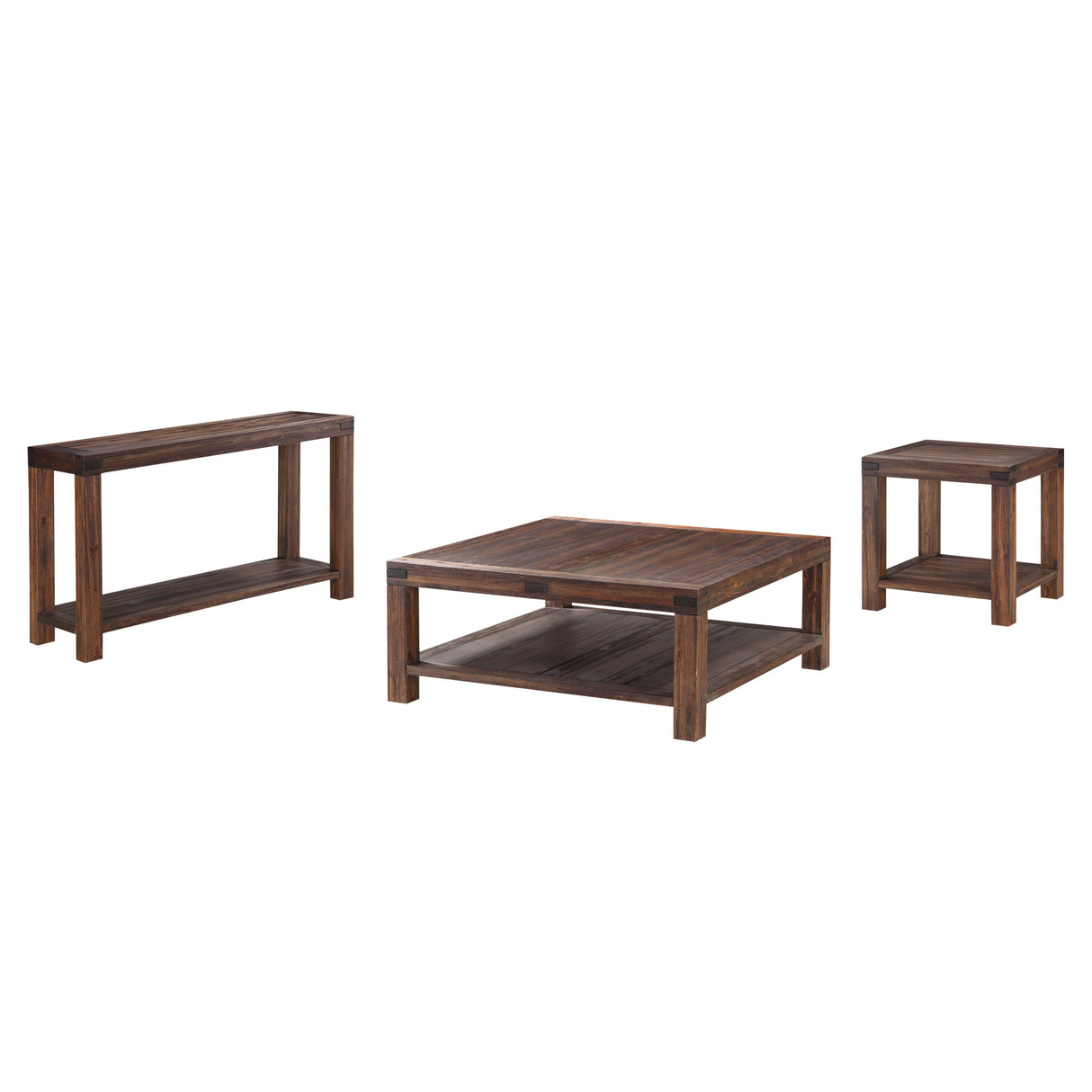 Meadow Solid Wood Rectangular Side Table in Brick Brown by Modus Furniture at Eve Furniture