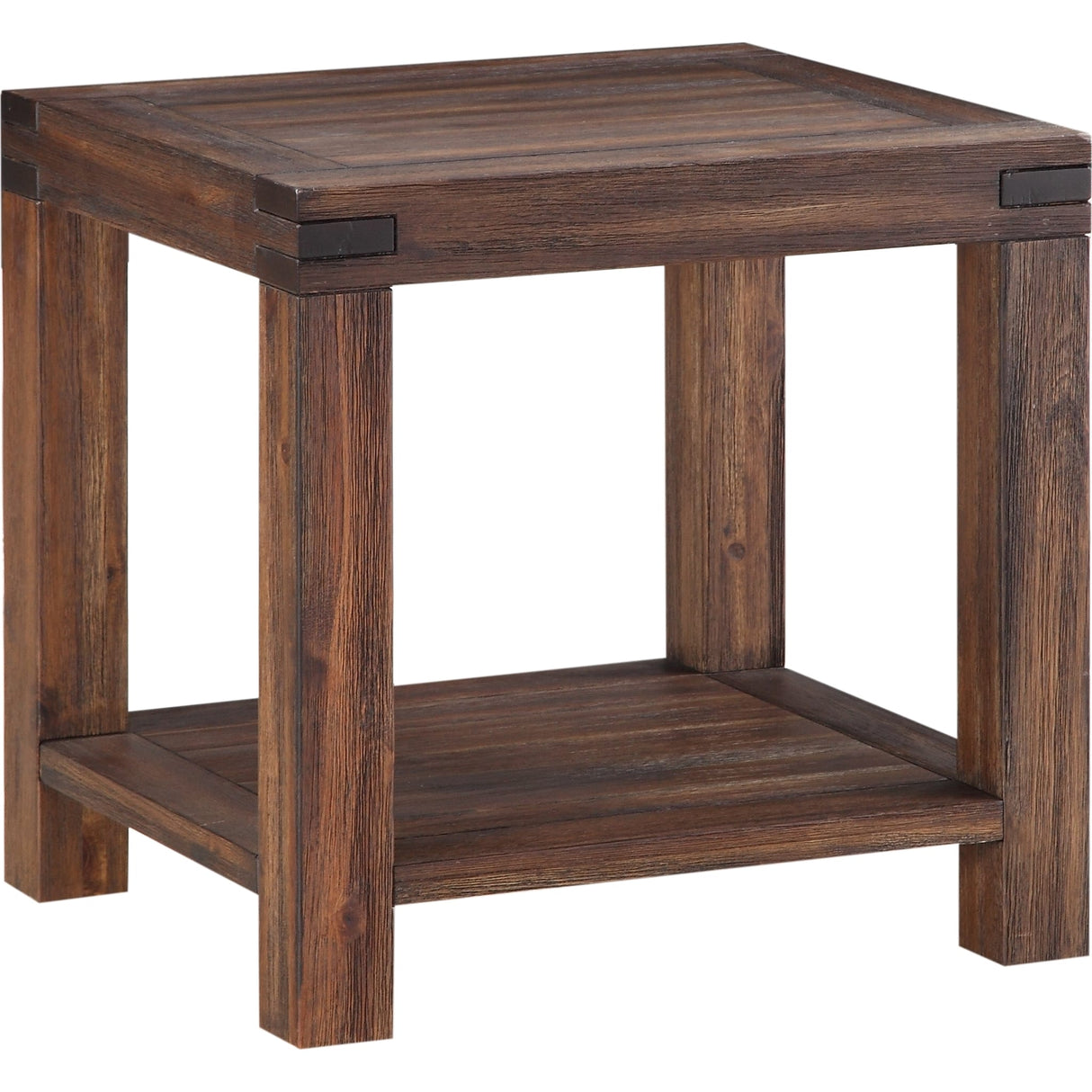 Meadow Solid Wood Rectangular Side Table in Brick Brown by Modus Furniture at Eve Furniture