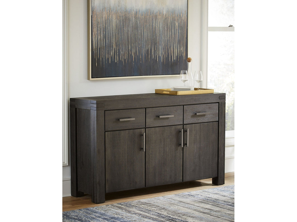 Meadow Solid Wood Three Drawer Three Door Sideboard in Graphite by Modus Furniture at Eve Furniture