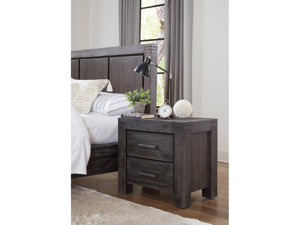 Meadow Solid Wood Two Drawer Nightstand in Graphite by Modus Furniture at Eve Furniture