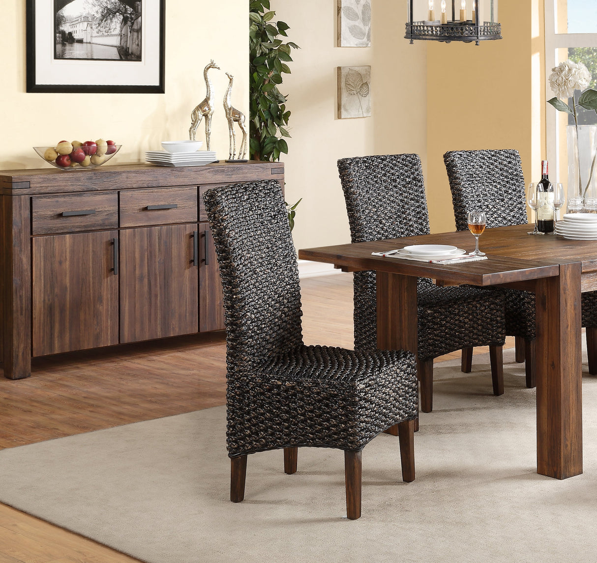 Meadow Wicker Dining Chair in Brick Brown (Set of 2) by Modus Furniture at Eve Furniture