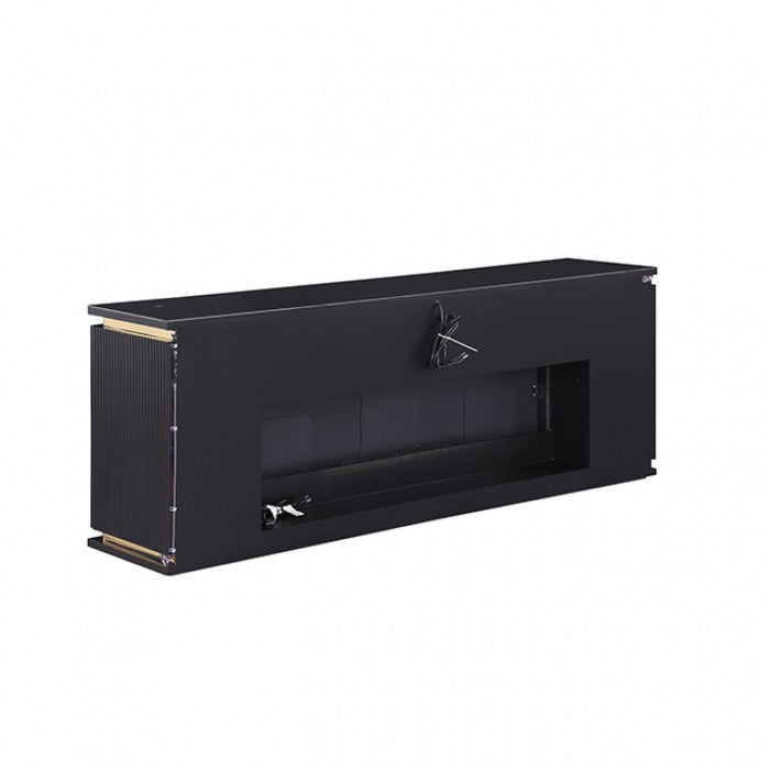 Medea Black TV Stand w/ Heater by Furniture of America at Eve Furniture