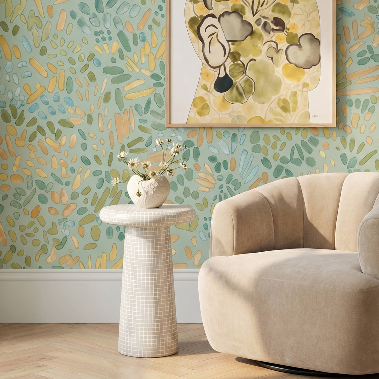Monica Tiled Pattern Indoor/Outdoor Side Table by TOV Furniture at Eve Furniture