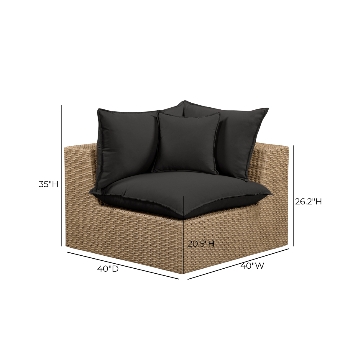 Cali Performance Fabric & Wicker Outdoor Corner Chair by TOV Furniture at Eve Furniture