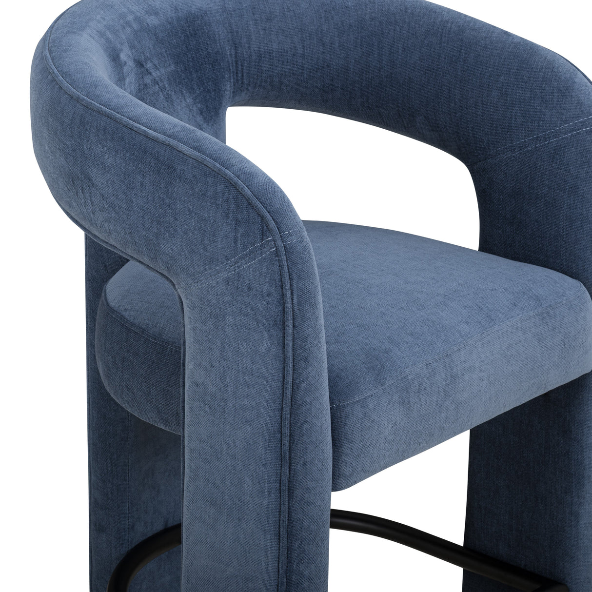 Malone Denim Blue Performance Fabric Counter Stool by TOV Furniture at Eve Furniture