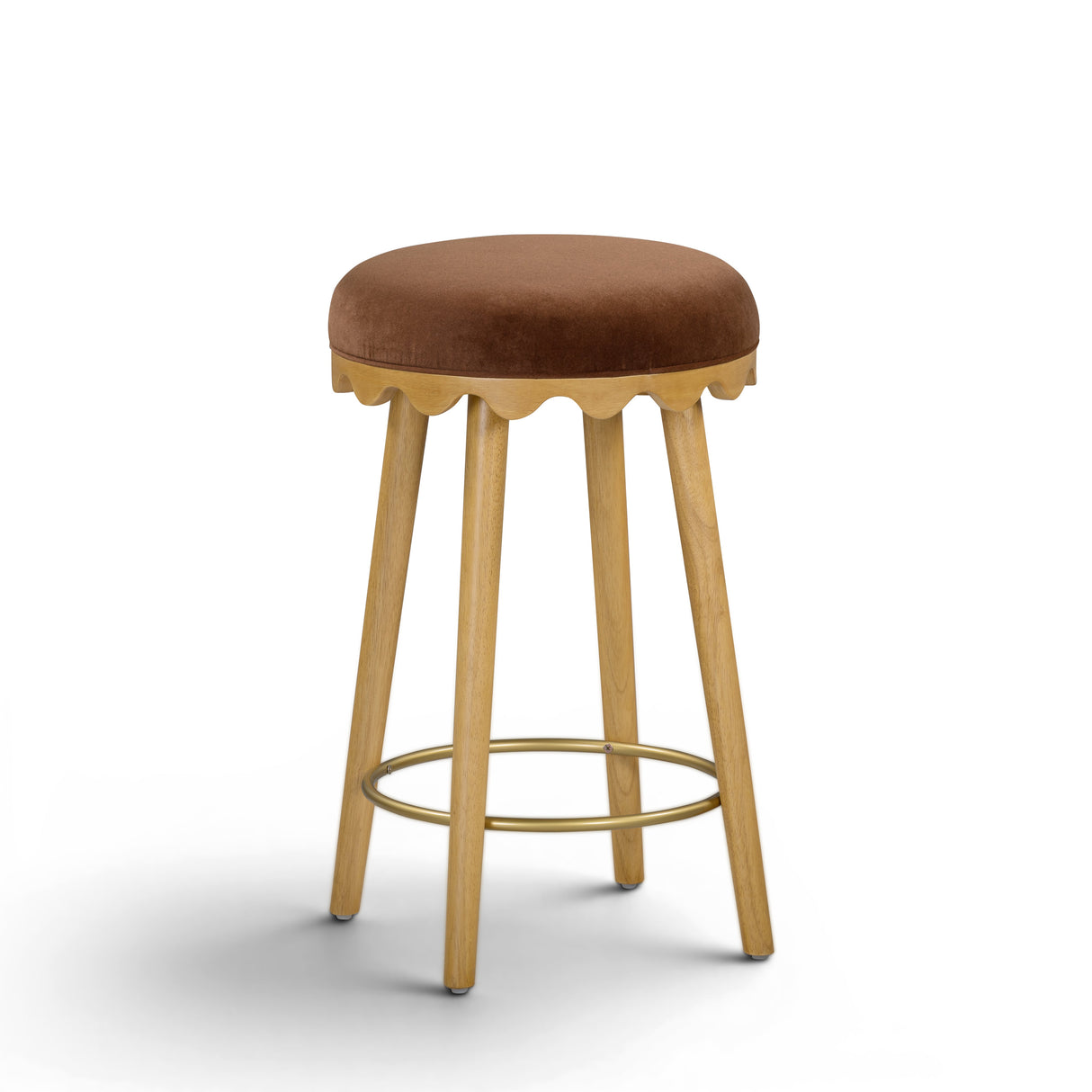 Oodle Bronze Performance Vegan Mohair Natural Counter Stool by TOV Furniture at Eve Furniture