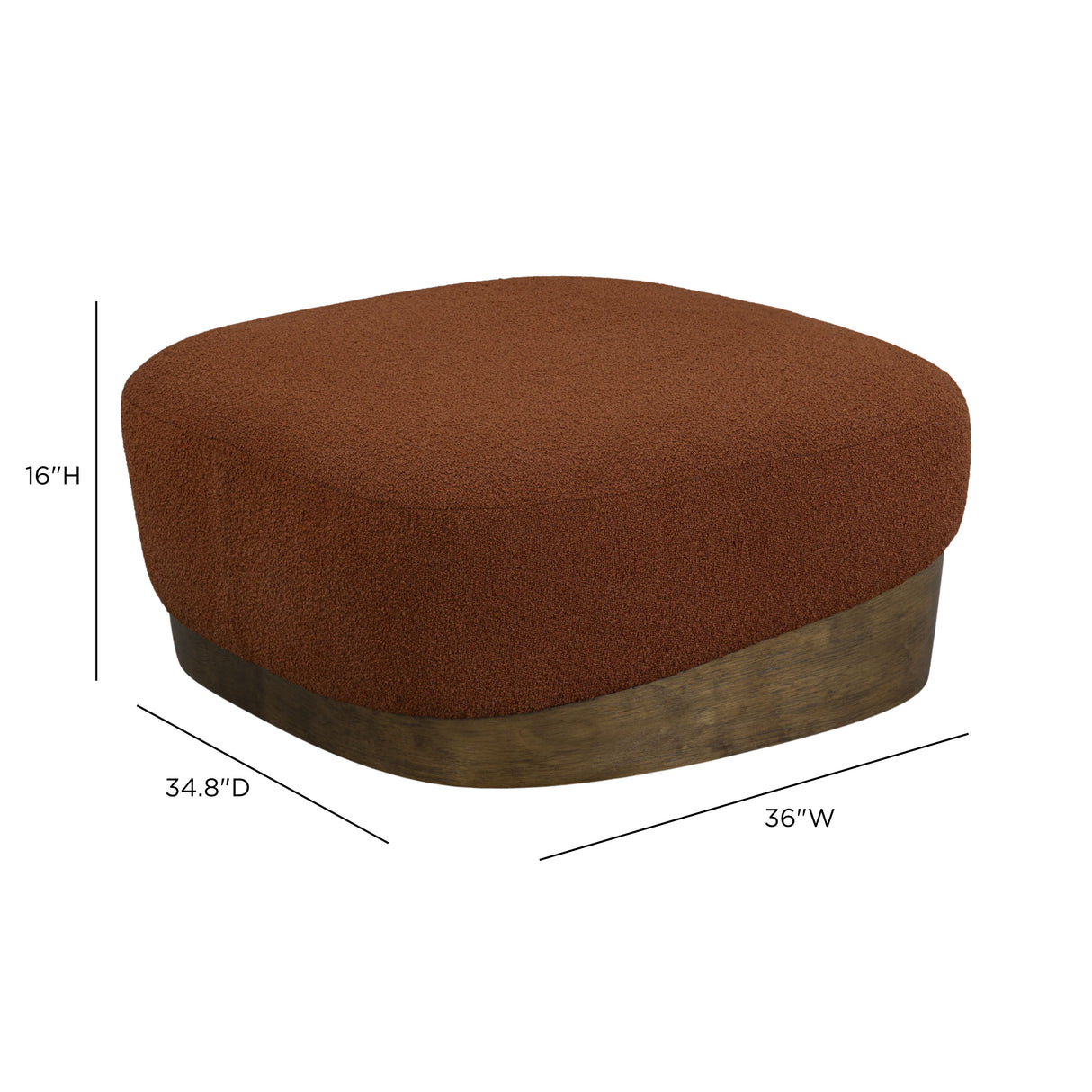 Domina Autumn Red Boucle Ottoman by TOV Furniture at Eve Furniture