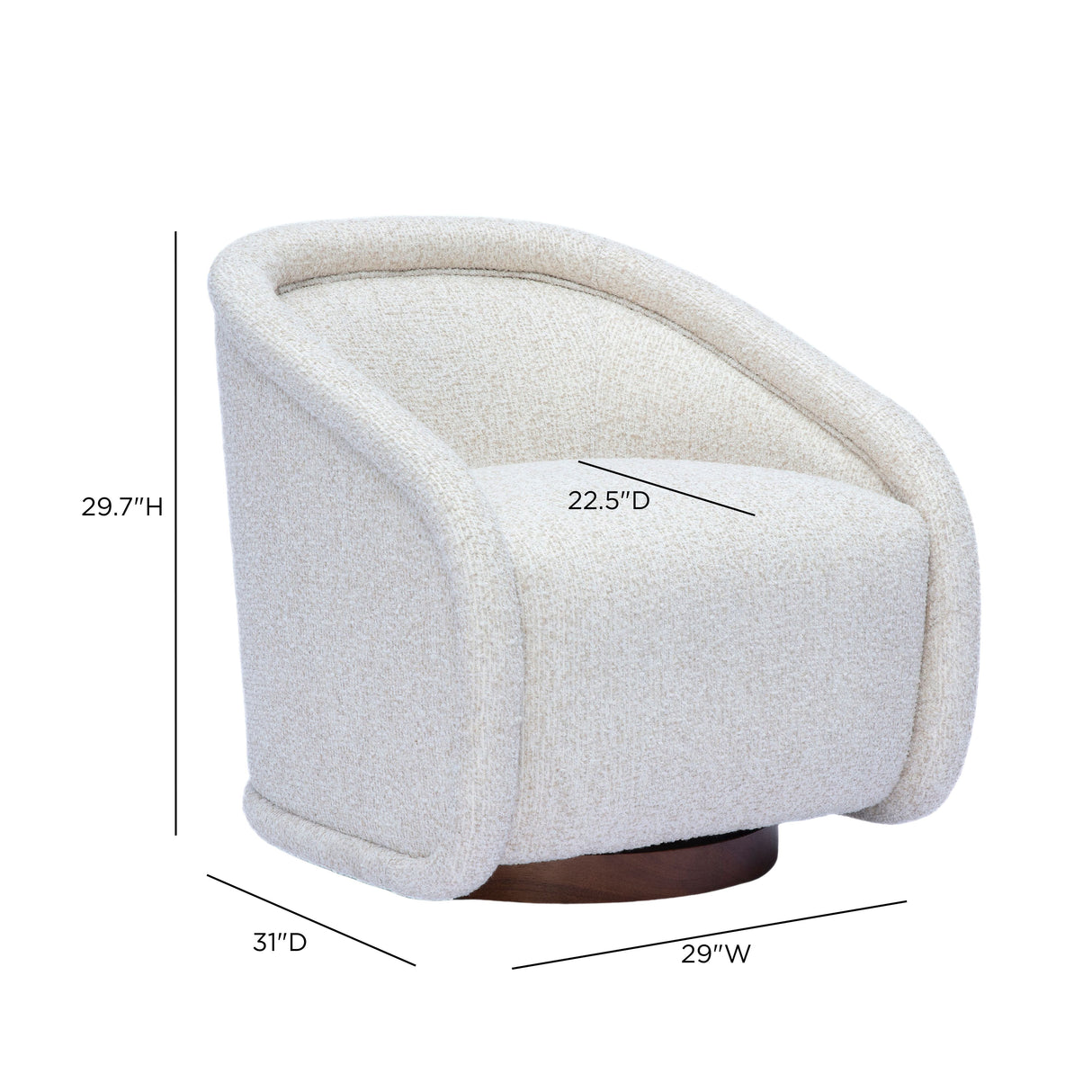Clarke Cream Performance Boucle Swivel Accent Chair