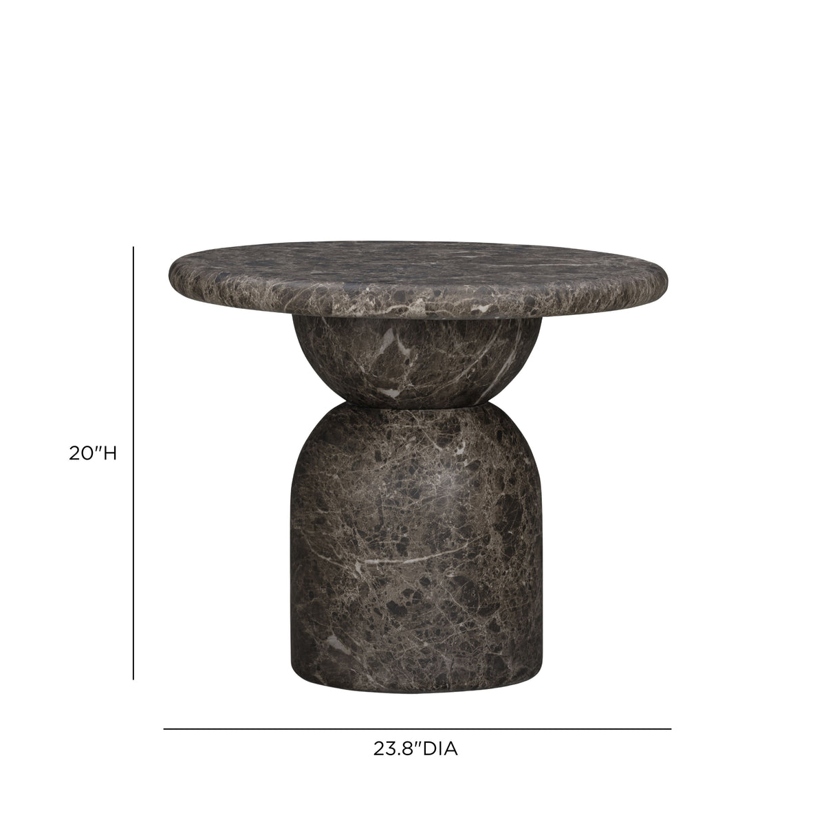 Cynthia Dark Emperador Faux Marble Indoor/Outdoor Side Table by TOV Furniture at Eve Furniture