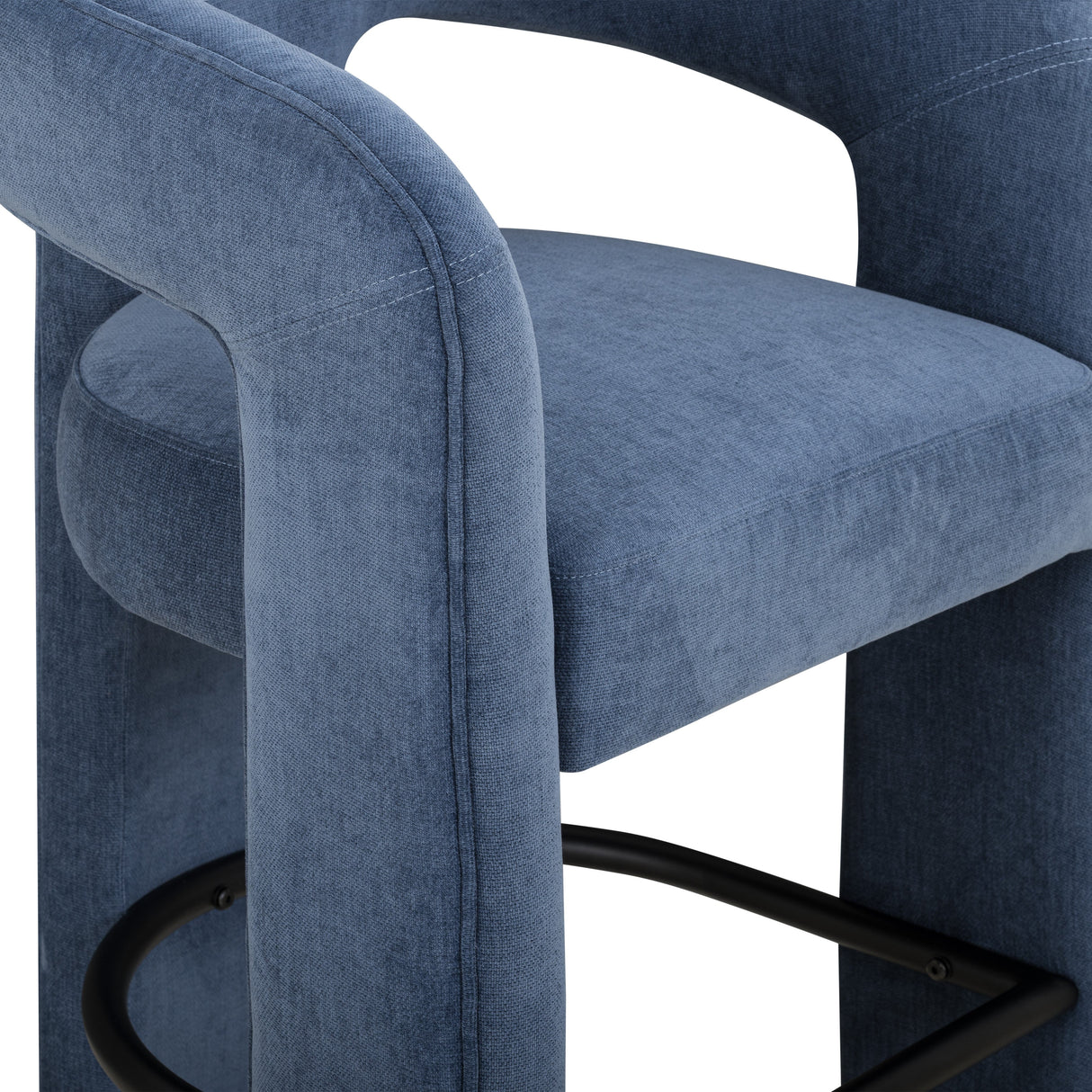 Malone Denim Blue Performance Fabric Bar Stool by TOV Furniture at Eve Furniture