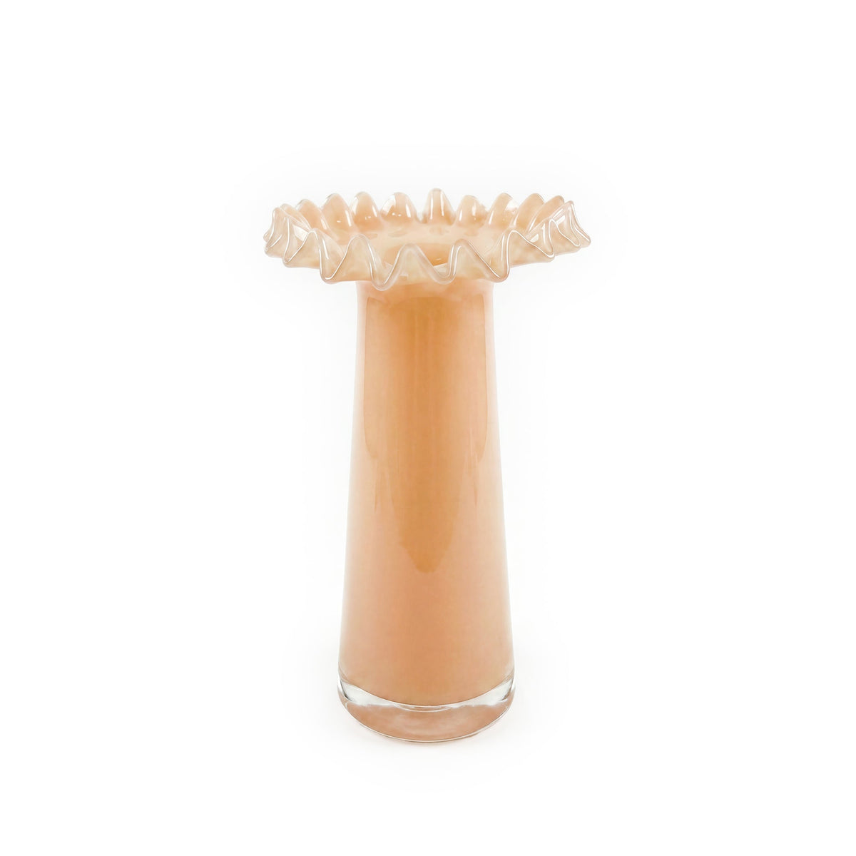Ruff Peach Glass Vase