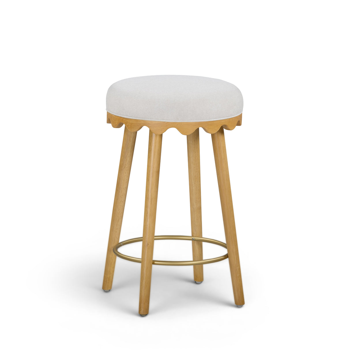 Oodle Cream Performance Vegan Mohair Natural Counter Stool by TOV Furniture at Eve Furniture