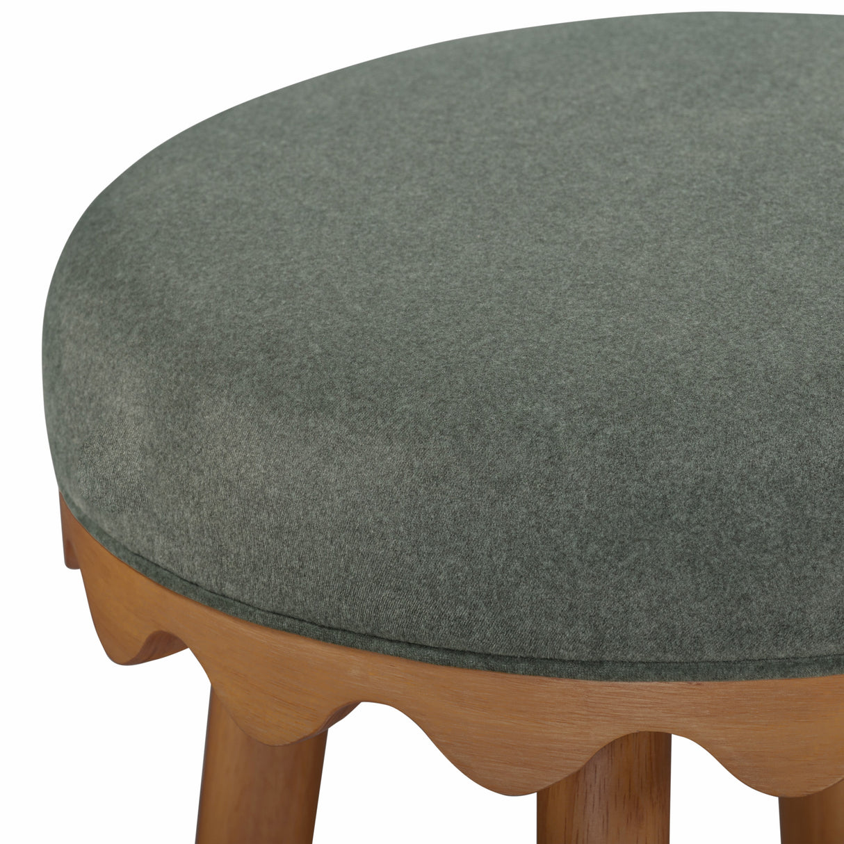Oodle Green Performance Vegan Mohair Light Walnut Counter Stool by TOV Furniture at Eve Furniture