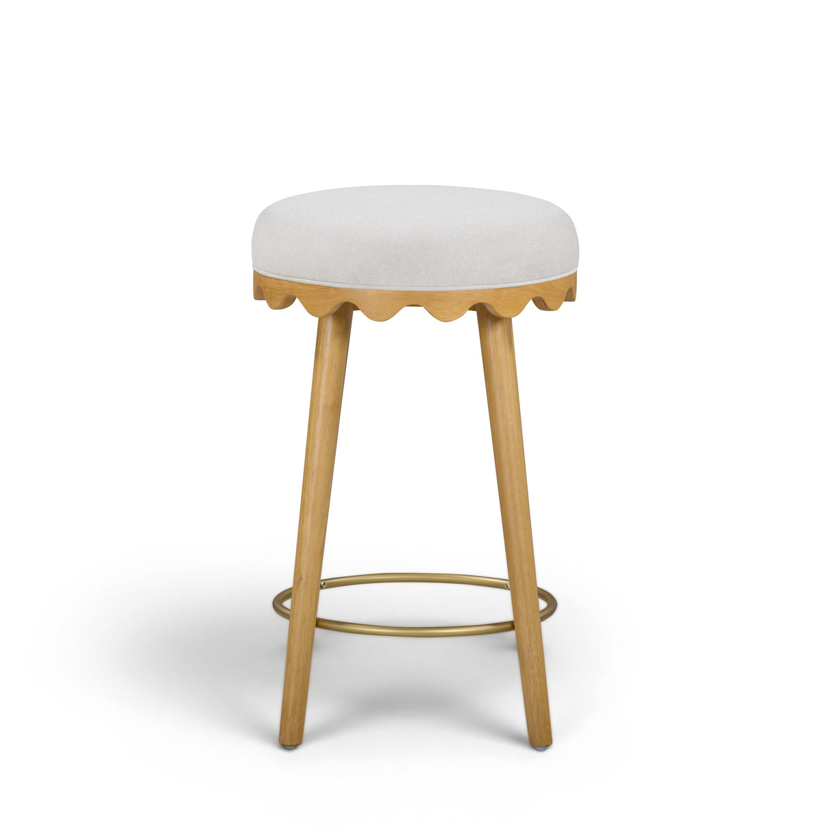 Oodle Cream Performance Vegan Mohair Natural Counter Stool by TOV Furniture at Eve Furniture