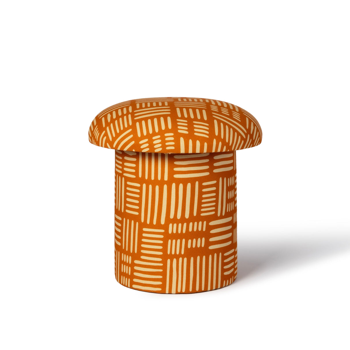 Lucy Rust Orange Tribal Print Mushroom Accent Stool by TOV Furniture at Eve Furniture