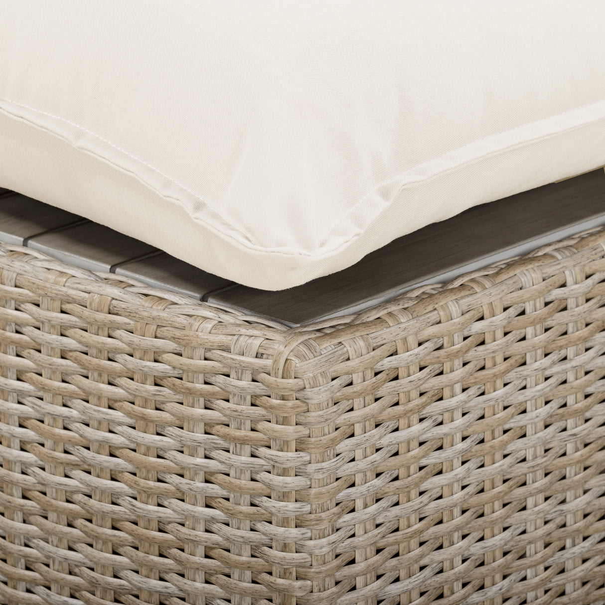 Cali Performance Fabric & Wicker Outdoor Ottoman by TOV Furniture at Eve Furniture