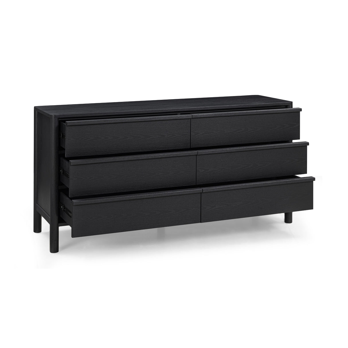 Tyra 62" Black Ash 6-Drawer Dresser