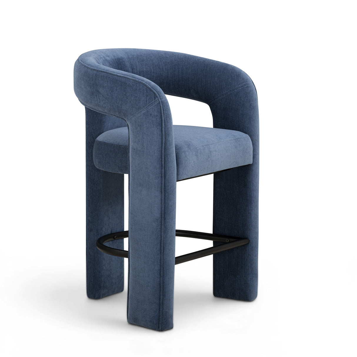 Malone Denim Blue Performance Fabric Counter Stool by TOV Furniture at Eve Furniture
