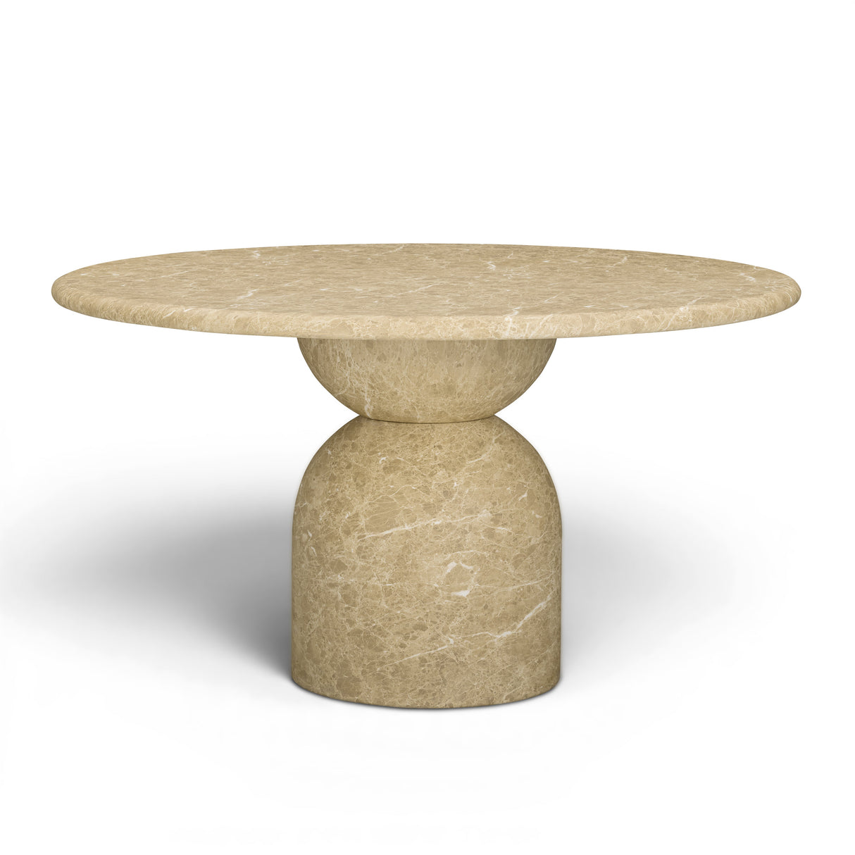 Cynthia 54" Light Emperador Faux Marble Indoor/Outdoor Dining Table by TOV Furniture at Eve Furniture