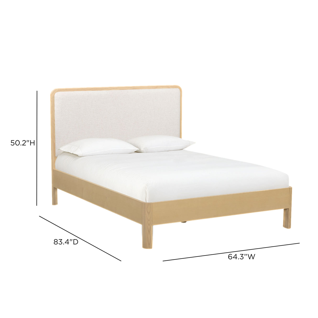 Rafaelle Natural Solid Ash Queen Bed by TOV Furniture at Eve Furniture