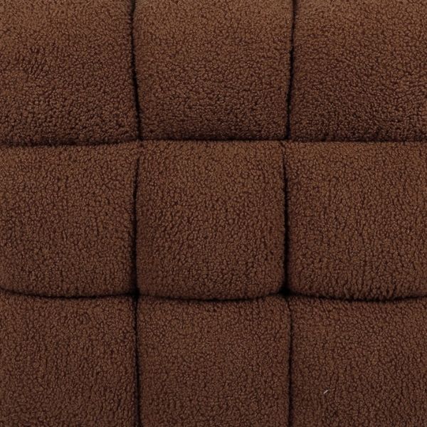 Anita 39" Faux Shearling Storage Bench With Reversible Tray Top