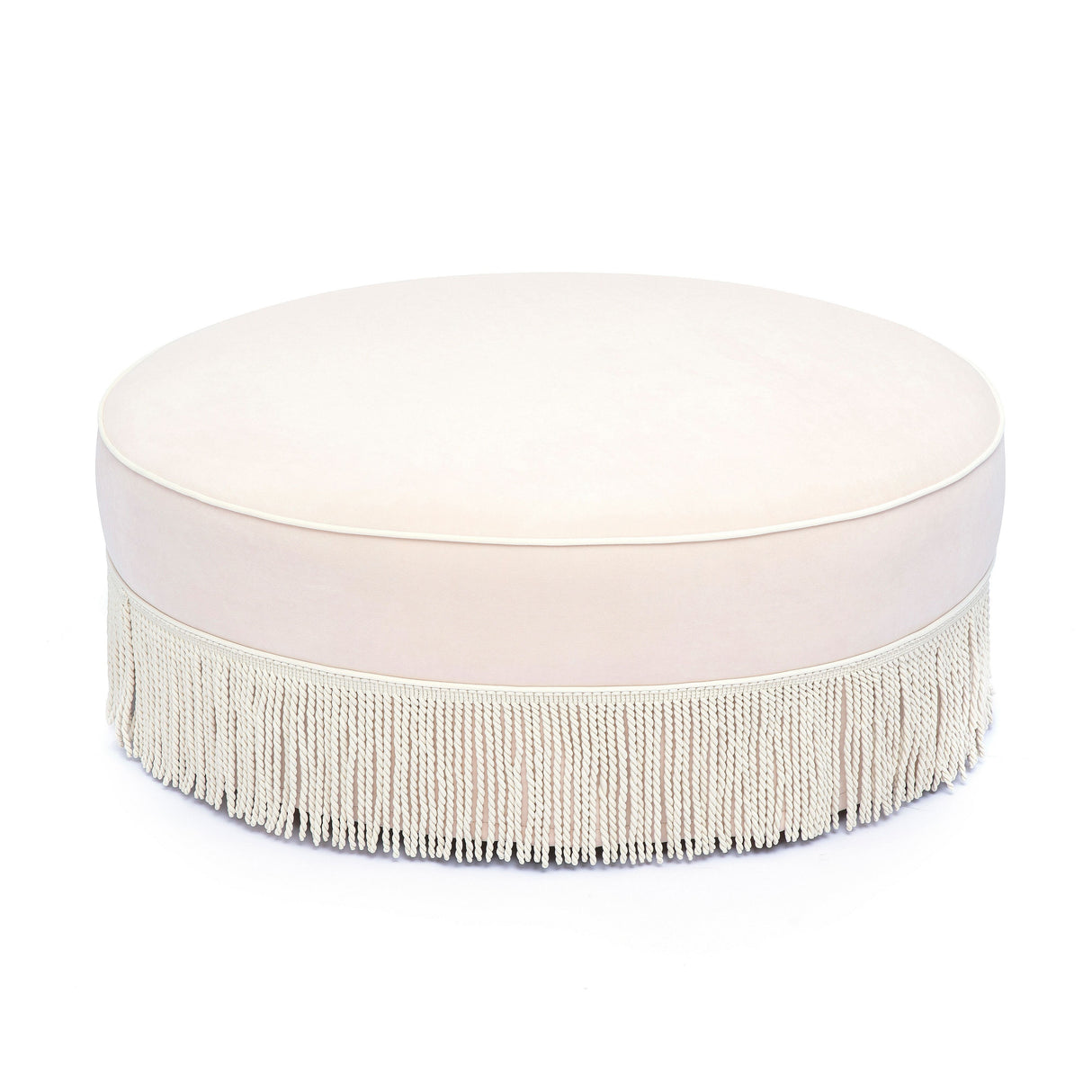 Tassy Tasseled Round Ottoman