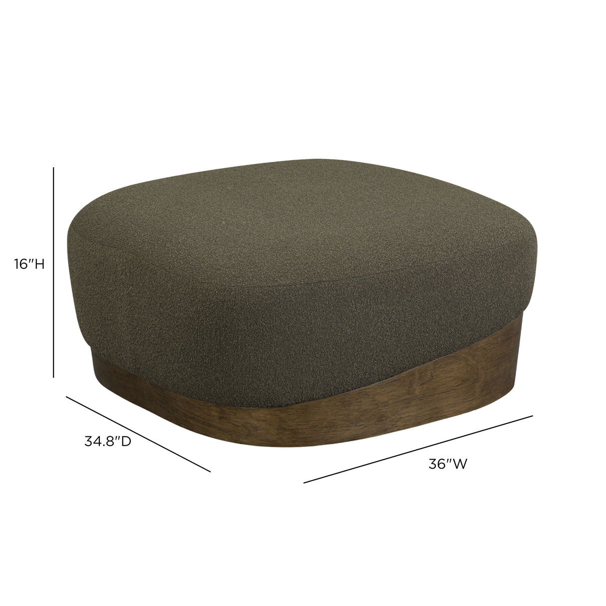 Domina Kale Green Boucle Ottoman by TOV Furniture at Eve Furniture