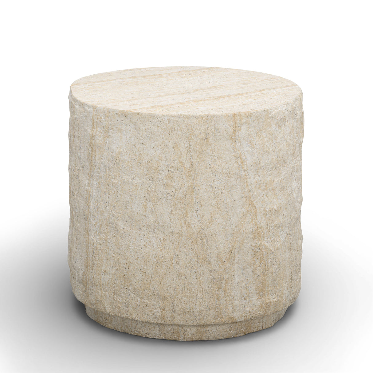 Roxanne Faux Travertine Indoor/Outdoor Concrete Side Table by TOV Furniture at Eve Furniture