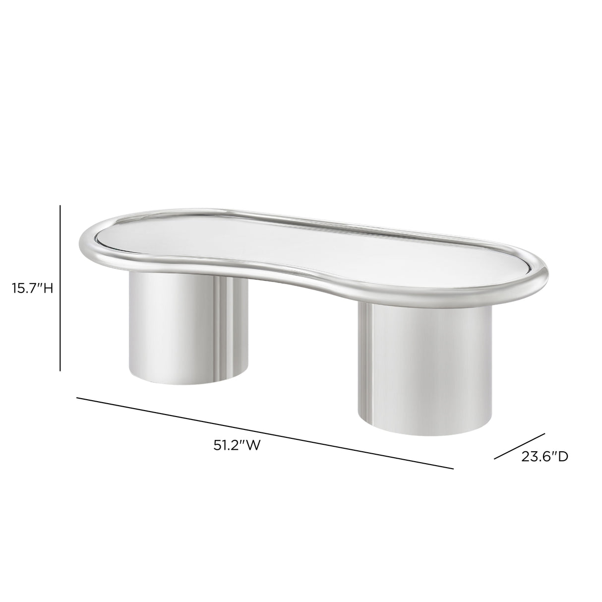 Sorya 51" Chrome Coffee Table by TOV Furniture at Eve Furniture