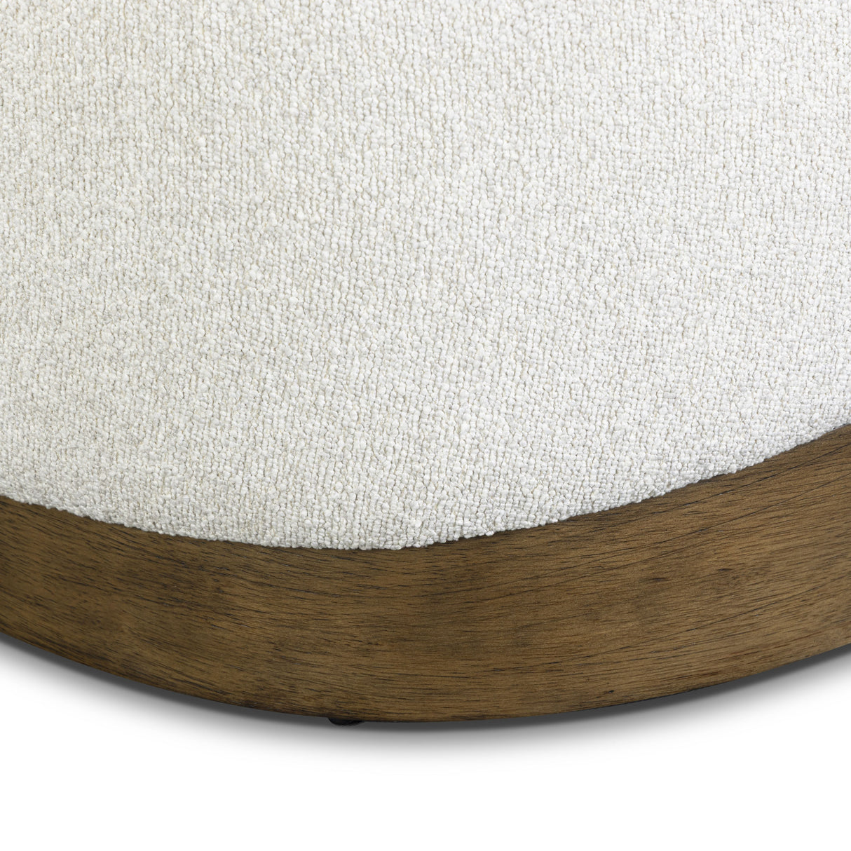 Domina Sugar Off-White Boucle Ottoman by TOV Furniture at Eve Furniture
