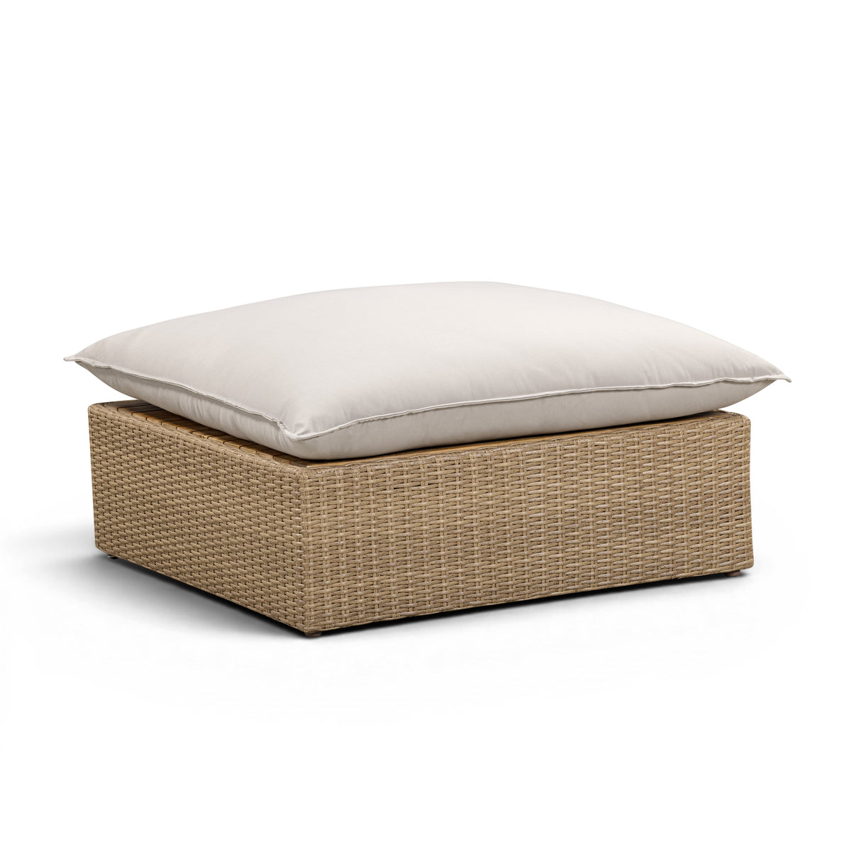 Cali Performance Fabric & Wicker Outdoor Ottoman by TOV Furniture at Eve Furniture