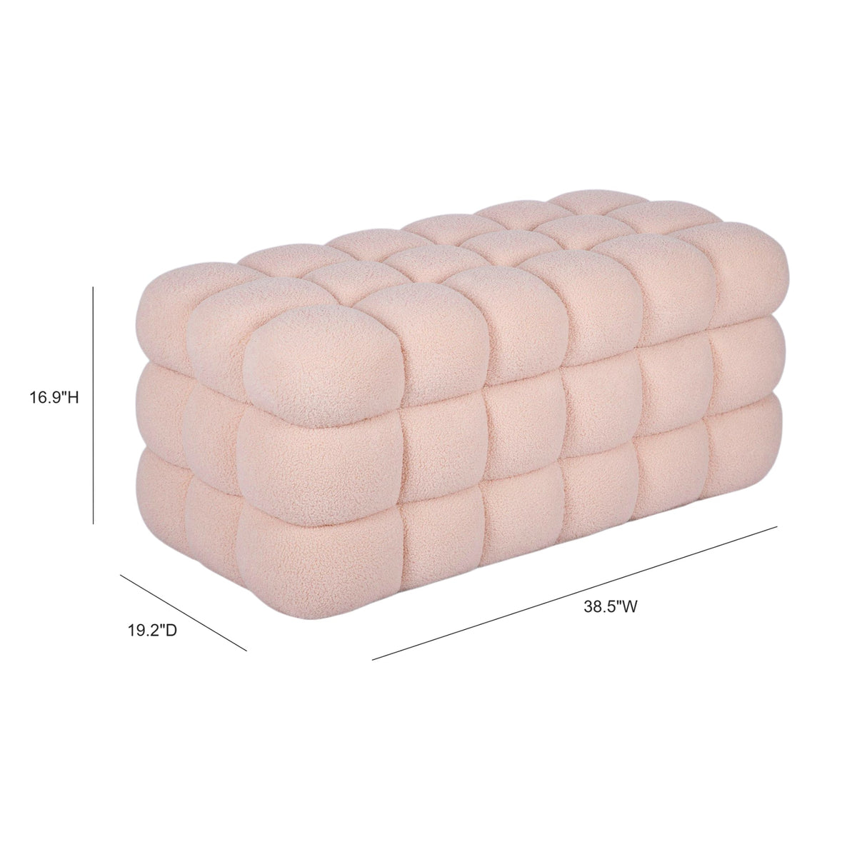 Anita 39" Faux Shearling Storage Bench With Reversible Tray Top