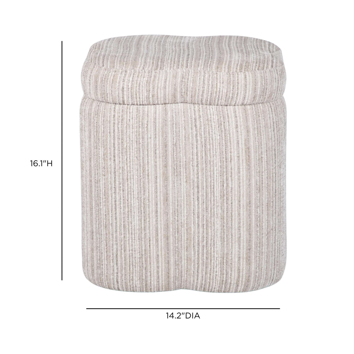 Lilou Cream Striped Jacquard Storage Accent Stool by TOV Furniture at Eve Furniture