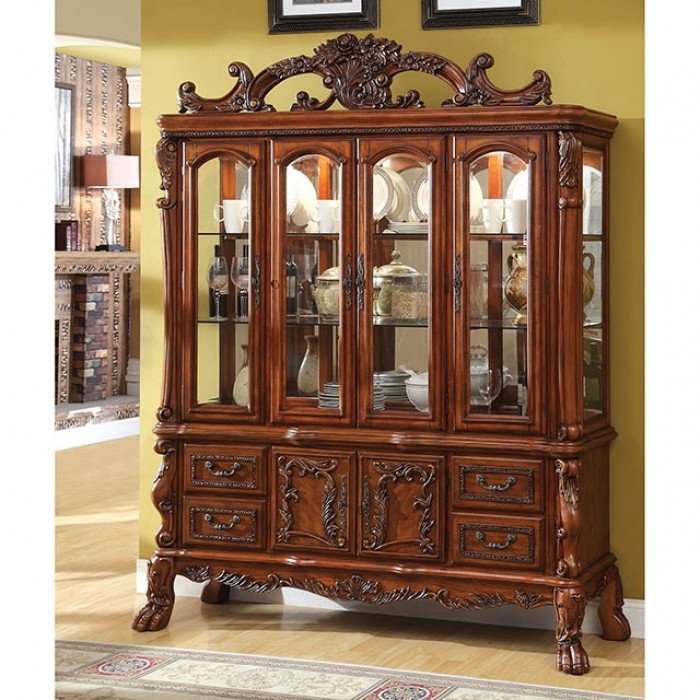 Medieve Antique Oak Hutch & Buffet by Furniture of America at Eve Furniture
