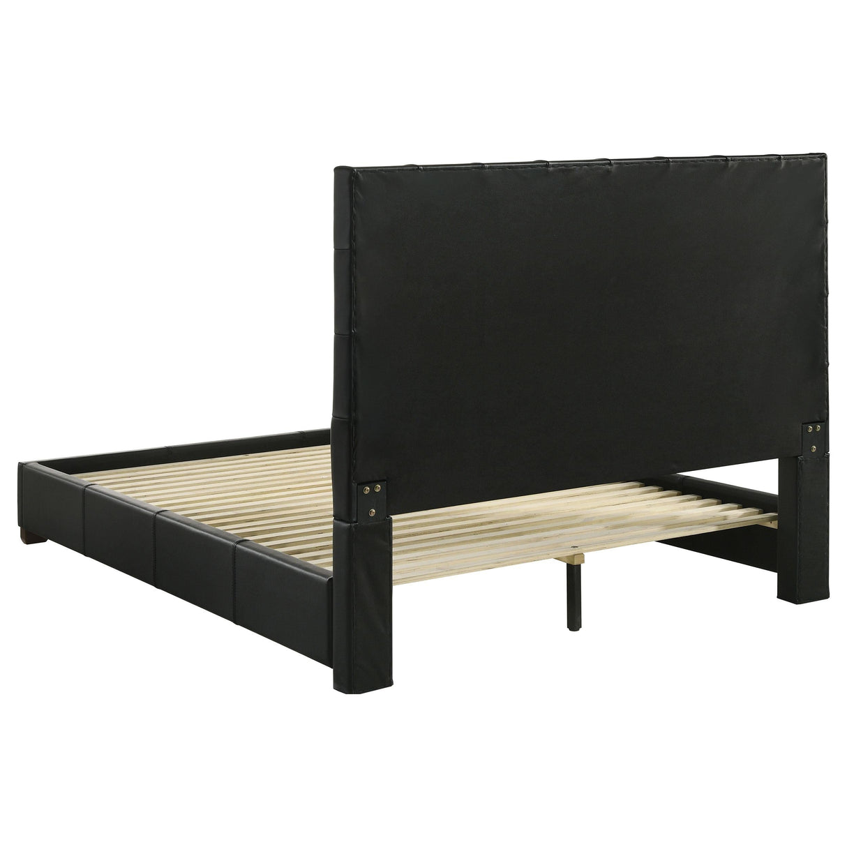 Medley Black Genuine Leather Eastern King Platform Bed by Coaster at Eve Furniture
